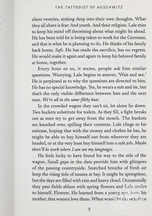 预售 【中商原版】奥斯威辛的刺青师 奥斯维辛的纹身师 英文原版 The Tattooist of Auschwitz Heather Morris 周日泰晤士报畅榜传记 商品图5