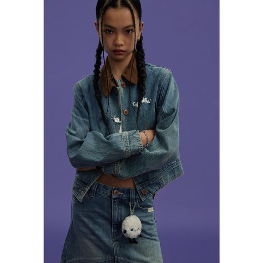 GOODBAI GOODEES刺绣logo短款牛仔外套 商品图0