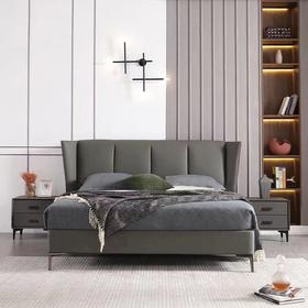 富牌 意式极简 软床 床头接面进口头层黄牛皮 全实木静音排骨架 不掺粉海绵[免费送装，偏远地区除外]