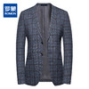 罗蒙秋冬厚款男士单西服上衣外套经典格纹磨毛小西装上衣外套男 商品缩略图1