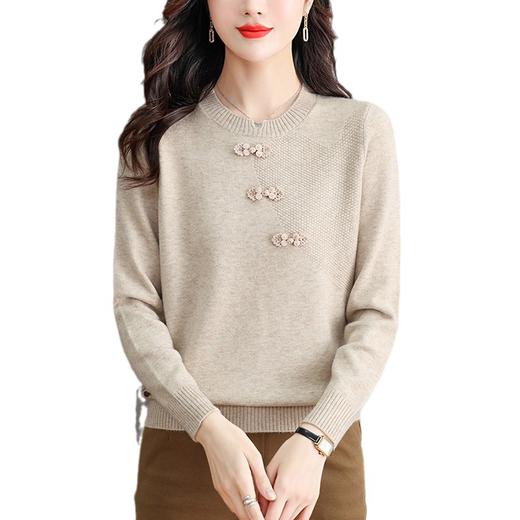 2023年新款长袖针织盘扣上衣国风新中式毛衣CC-108-92060 商品图4