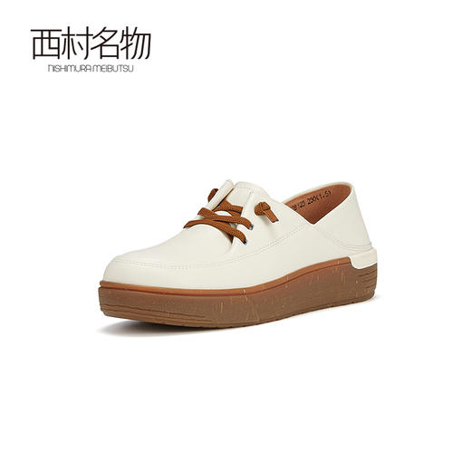 西村名物2023秋季新品英伦风系带小皮鞋轻便舒适宽脚一脚蹬X23CM35281 商品图0