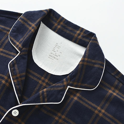 【法兰绒苏格兰英伦家居服】法兰绒无印风绒布家全棉睡衣套装男女情侣套装家居服 商品图8