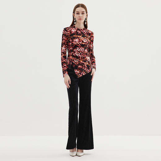 EITIE爱特爱冬季新款修身显瘦百搭印花小上衣7213902 商品图1