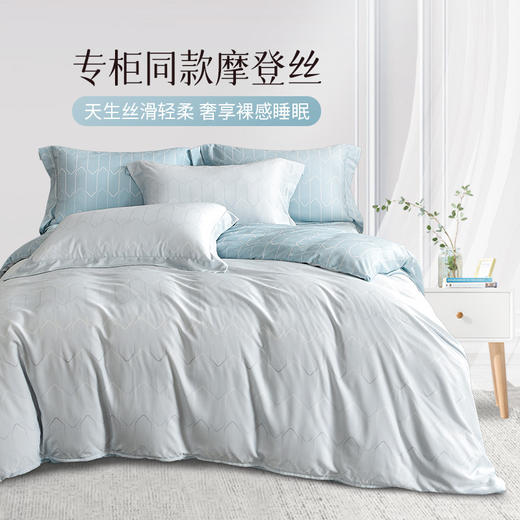2023年秋冬新款雅芳婷摩登丝睡之锦囊床笠款五件套天丝丝滑套件 商品图0