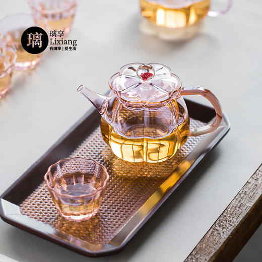 璃享 梅花茶壶  玻璃壶一人喝单个功夫茶具日式过滤小泡茶壶家用精致 商品图7