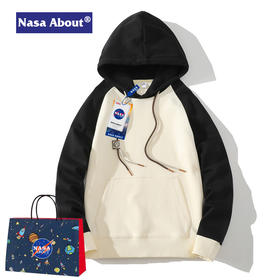 「四款配色！连帽卫衣」NASA卫衣男士春秋季2023潮牌连帽上衣服套头宽松美式长袖情侣款衣