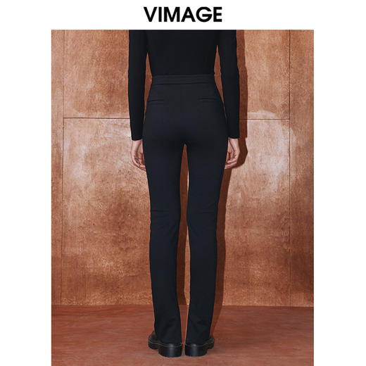VIMAGE纬漫纪冬季新款时尚修身显瘦高腰裤子V2005623 商品图3