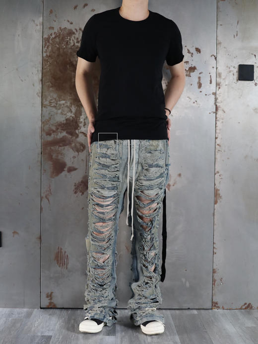 Rick Owens Drkshdw | LUXOR 矿物珍珠矿物糜烂排扣牛仔裤 商品图0