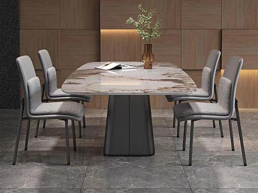 欧瑞驰 简约轻奢 餐桌 岩板+不锈钢[免费送装偏远地区除外] 商品图2