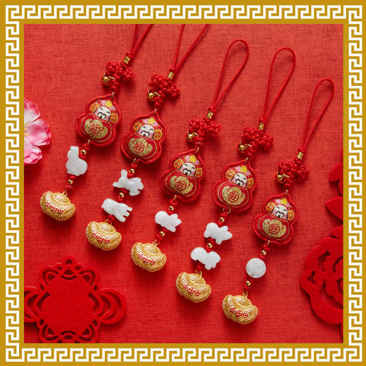 【麦玲玲正版授权】吉庆堂2025年财来福到生肖红绳手链   商品图5