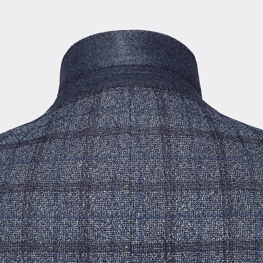 罗蒙秋冬厚款男士单西服上衣外套经典格纹磨毛小西装上衣外套男 商品图6