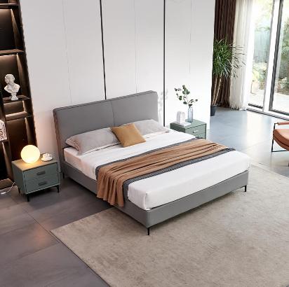 富牌 意式极简 软床 床头接触面进头层黄牛皮 全实木静音排骨架 不掺粉海绵[免费送装，偏远地区除外] 商品图1