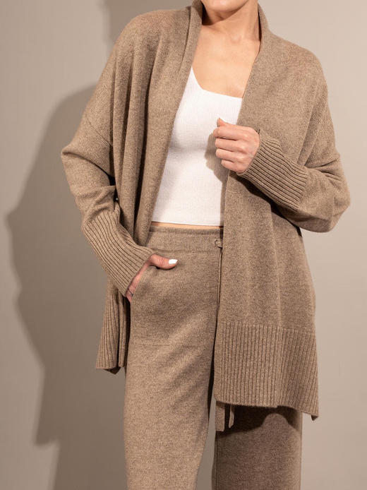 Puree｜#1963 Get wrapped cardigan 羊绒睡袍系带短开衫 [ 白 / 绿 / 驼 / 灰 ] 商品图6