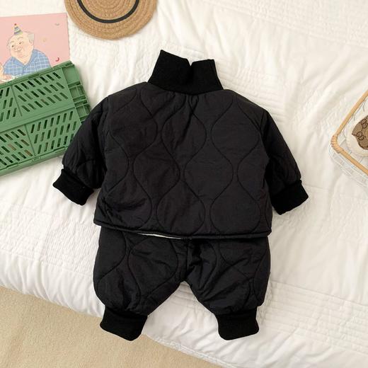 【抓绒毛圈内衬，温柔呵护宝宝肌肤！】童装婴儿套装韩版秋冬款男女儿童衍缝加绒套装夹棉套装宝宝外出服lm 商品图7