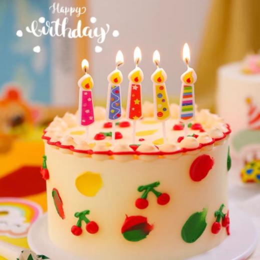 火苗小蜡烛混色 5支装 生日蛋糕装饰蜡烛 创意多彩小火苗蜡烛 商品图0