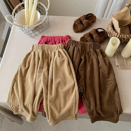 【曲线儿童裤，绒感十足！】女童灯芯绒裤秋装儿童裤子2023新款洋气小童长裤春秋休闲萝卜裤lm 商品图2