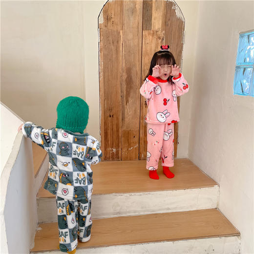 【39.9/套】儿童冬款法兰绒睡衣套装家居服1-12岁宝宝聚 商品图6
