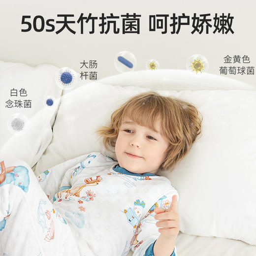 *贝肽斯儿童睡衣秋冬装宝宝夹棉连体衣加厚恒温保暖儿童家居服套装 商品图1