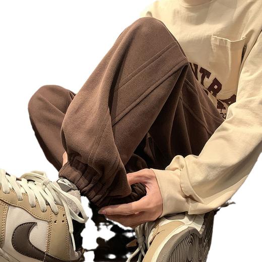 「四色可选！重磅卫裤」NASA重磅灰色卫裤 男春秋潮牌宽松运动裤子男款休闲大码收口束脚裤下装 商品图4