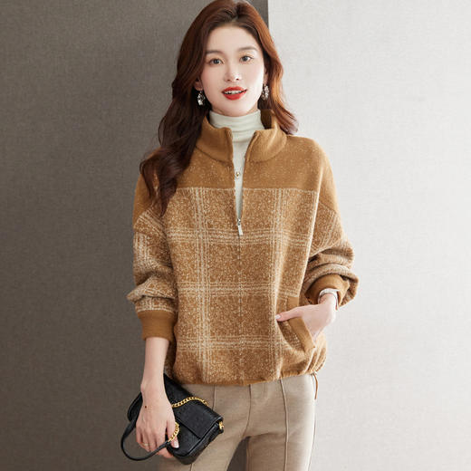 秋冬新款，早秋洋气条纹毛衣开衫厚外套CC-MLB652 商品图2