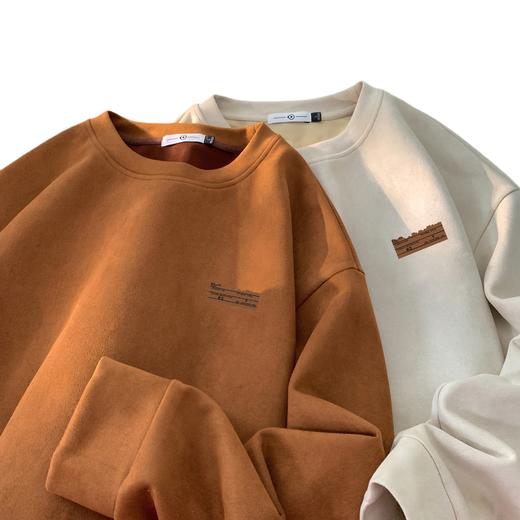 「数色可选」NASA联名麂皮绒卫衣 男春秋季美式潮牌宽松圆领上衣套头打底衫长袖 商品图4