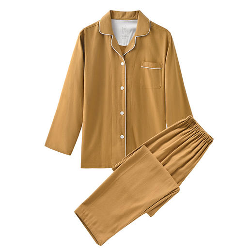 【法兰绒纯色家居服】法兰绒家居服纯色全棉情侣绒布厚款秋冬睡衣简约素色 商品图2