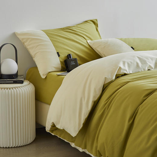 【拼色磨毛四件套】全棉秋冬磨毛精梳棉厚套件拼色四件套 商品图5