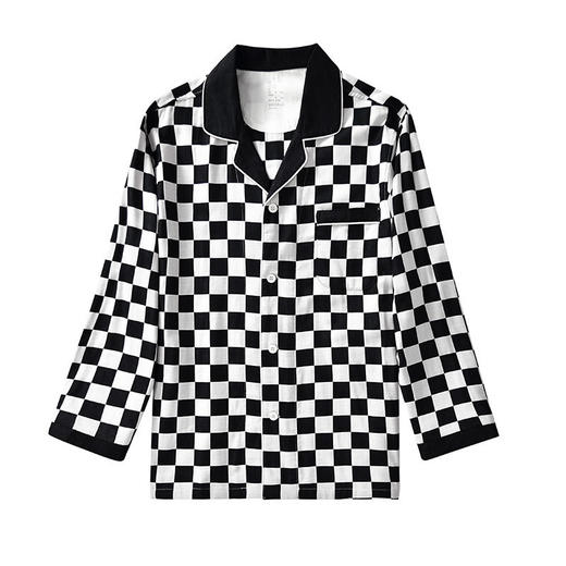 【棋盘格家居服】双层纱家居服格子情侣睡衣全棉长袖长裤居家服套装新 商品图9