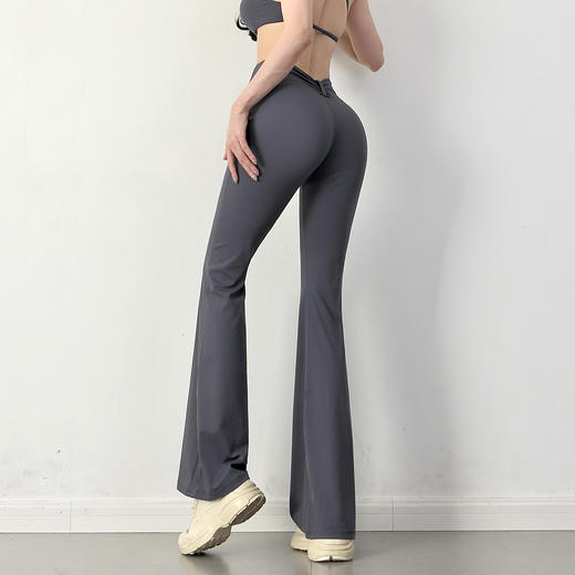 跃牌【化蝶双飞】系列 裸感高腰提臀瑜伽裤云感透气舒适运动健身裤喇叭裤 TM0142 商品图1