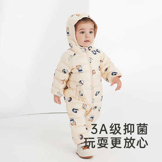 英氏婴儿衣服男女宝连体衣秋冬加厚保暖羽绒哈衣YRHFJ32069A超韧绒 商品图2