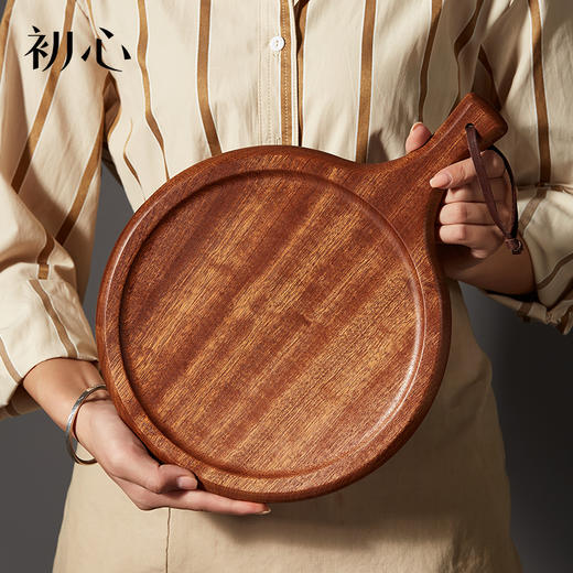 初心| 整木圆形披萨板乌檀木8寸 商品图1