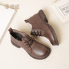 信诺真皮舒适女鞋2023新款秋季短靴春秋单靴复古软底休闲妈妈皮鞋23M583-2 商品缩略图1