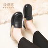 信诺真皮舒适中年妈妈鞋2023冬季新款软底平底加绒女鞋保暖乐福鞋X3M211106 商品缩略图6