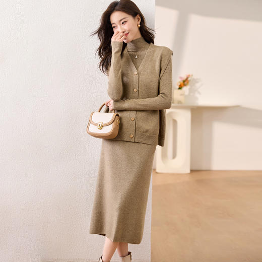 2023新款秋装时尚休闲减龄气质 三件套装裙CC-ML8868 商品图1