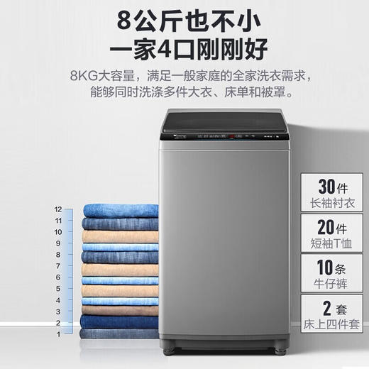 小天鹅（LittleSwan）TB80V23DB/TB100V23DB洗衣机全自动波轮变频直驱电机 大容量家用租房宿舍 商品图0