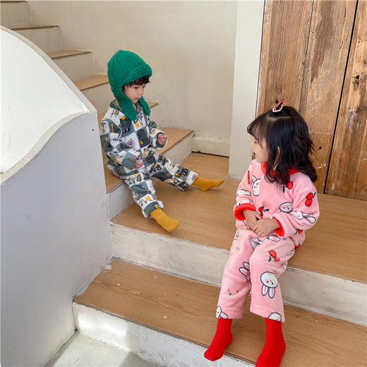【39.9/套】儿童冬款法兰绒睡衣套装家居服1-12岁宝宝聚 商品图7