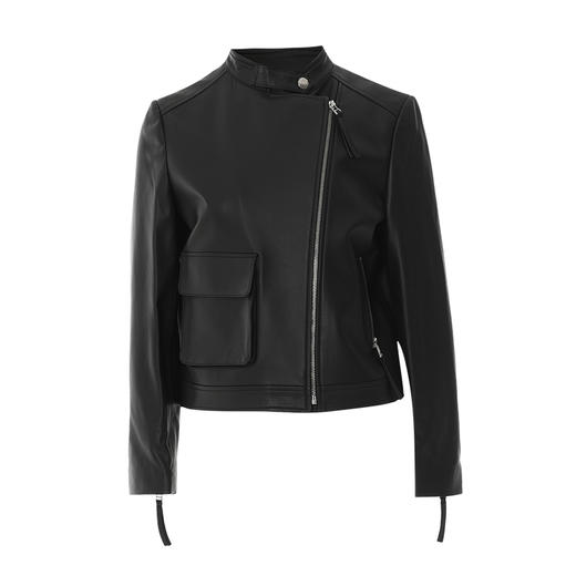 EITIE爱特爱冬季新款机车时尚帅气中性修身显瘦皮衣短外套女7293903 商品图5