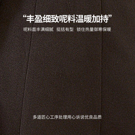 黑色赫本风气质呢子大衣秋冬新款高级感收腰显瘦长款外套V2332694 商品图4