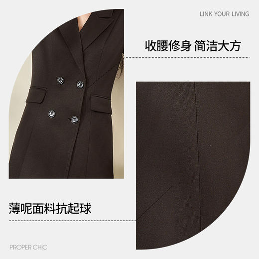 黑色赫本风气质呢子大衣秋冬新款高级感收腰显瘦长款外套V2332694 商品图2