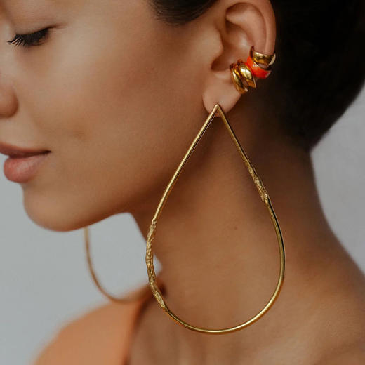 北京仓｜MISHO-Drop Hoops-卡戴珊同款 耳环（单只）［印度设计师］ 商品图3