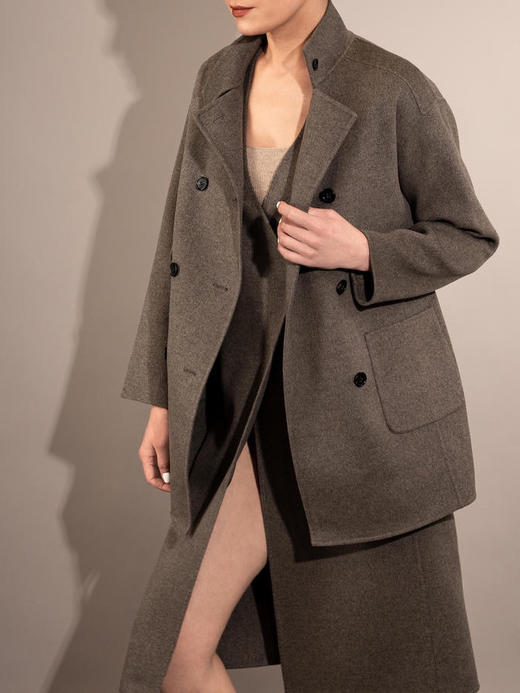 Puree｜#0515 Vest dress 羊绒羊毛混纺马甲裙 [ 茉莉米夹花 / 棕驼 / 苔藓绿夹花 ] 商品图11