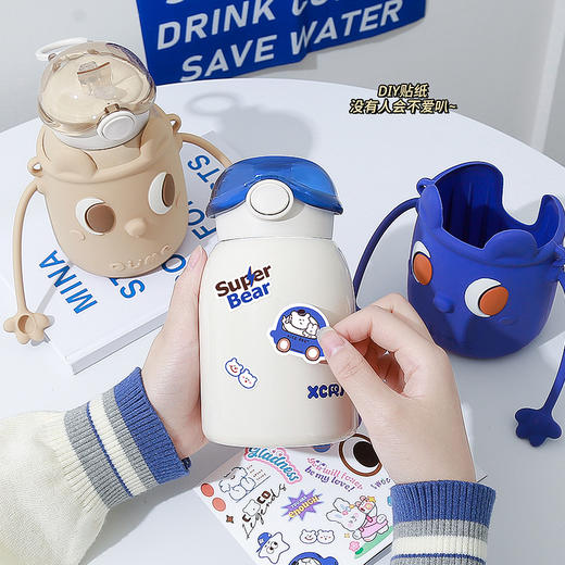 <有书独家>「四色可选！萌趣造型」新款秋冬季小茶日记316卡通儿童大肚杯便携户外大容量水杯保温杯餐饮用具 商品图1