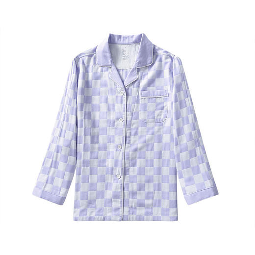 【棋盘格家居服】双层纱家居服格子情侣睡衣全棉长袖长裤居家服套装新 商品图7