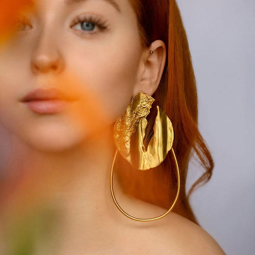 北京仓｜MISHO-TEXTURED HOOPS-赞达亚 Katy Perry同款 耳环（单只）［印度设计师］ 商品图3