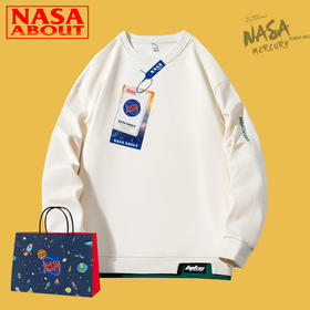 「数色可选」NASA联名春秋冬卫衣 男士潮牌加肥加大码加绒宽松潮流长袖宽松卫衣上衣