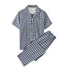 【双层纱短袖长裤家居服】小格纹双层纱家居服情侣家居睡衣纯棉短袖款 商品缩略图7