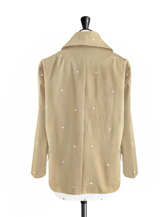 TYNVIE 荷叶边袋口装饰廓形西装-卡其小花 商品图8