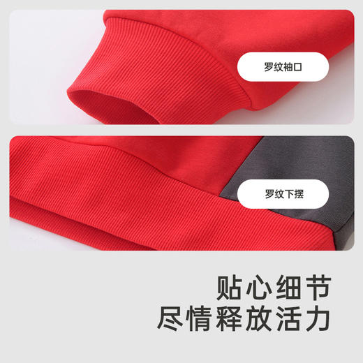 英氏亲子装一家三口成人儿童加绒卫衣哈衣新年款YRTAJ32053A 商品图3