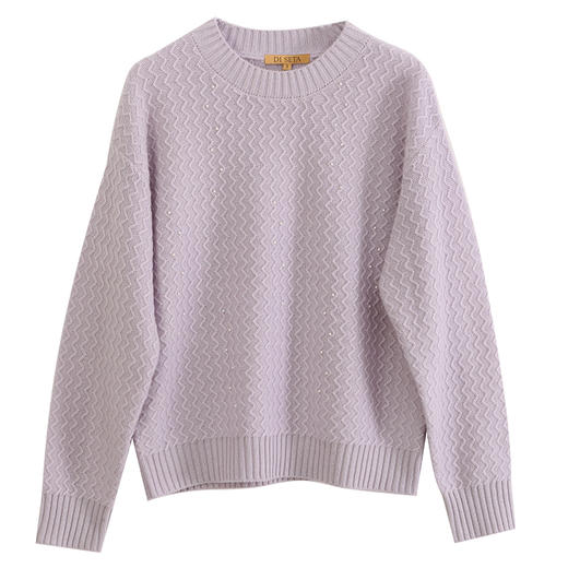 玳莎钉珠套头毛衫女冬季新款宽松优雅设计感100%绵羊毛上衣   DD33312 商品图4